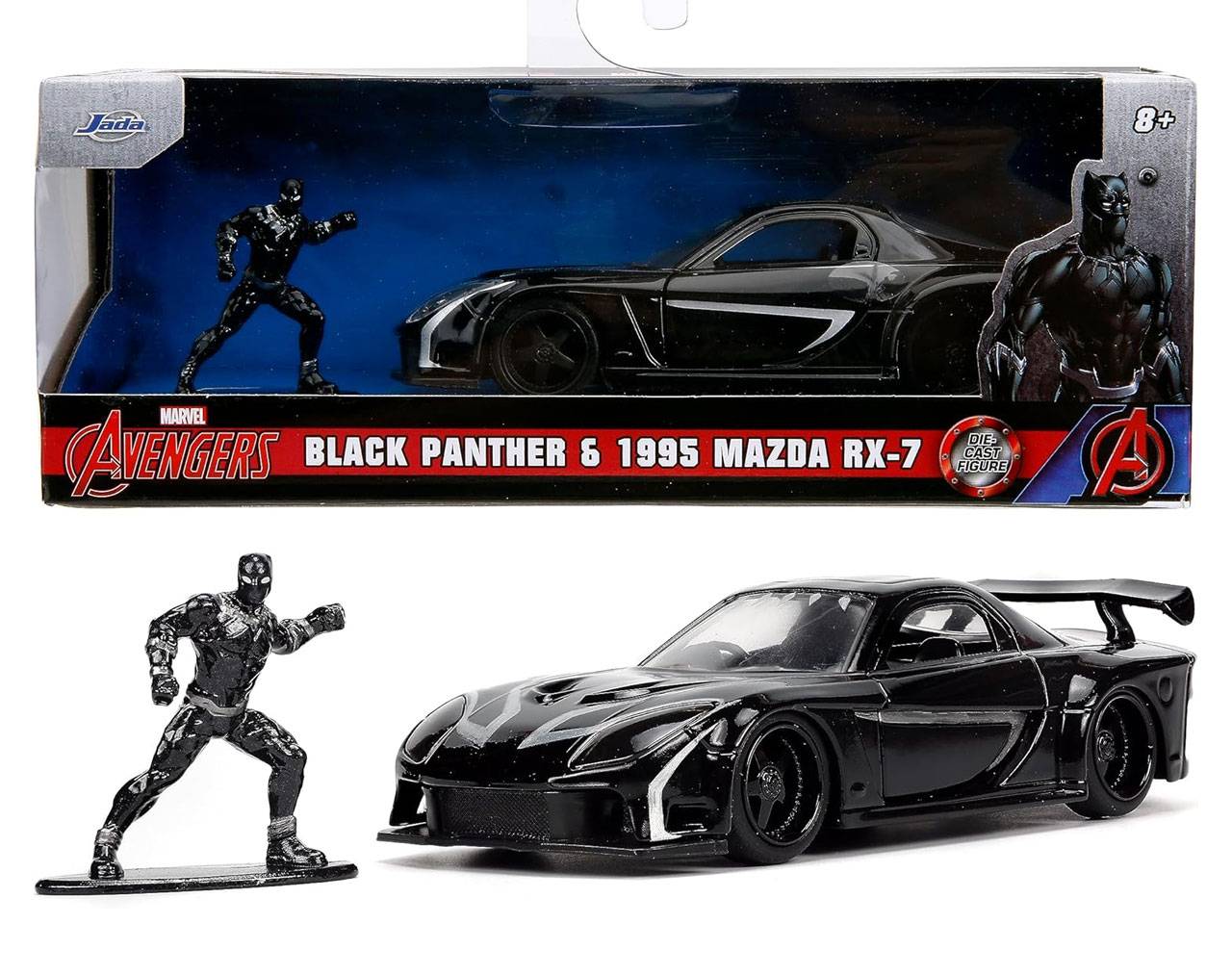 Black Panther & 1995 Mazda RX-7 1:32 - Marvel Avengers - Jada Toys