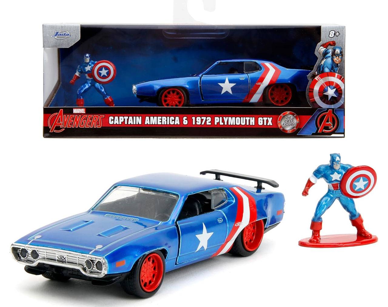 Captain America & 1972 Plymouth GTX 1:32 - Marvel Avengers - Jada Toys