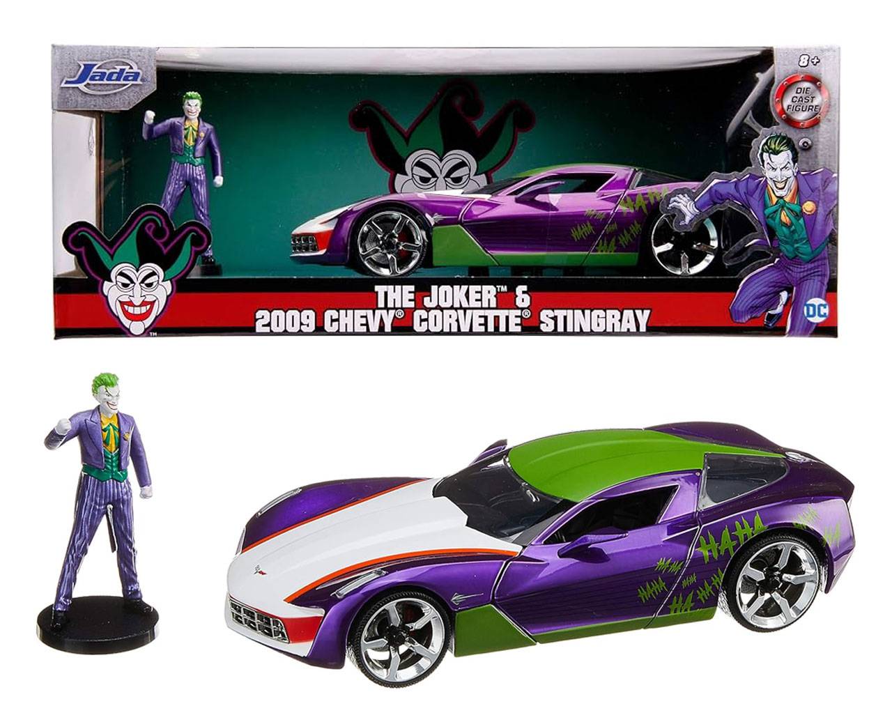 The Joker & 2009 Chevy Corvette Stingray 1:24 - DC - Die-Cast Jada Toys