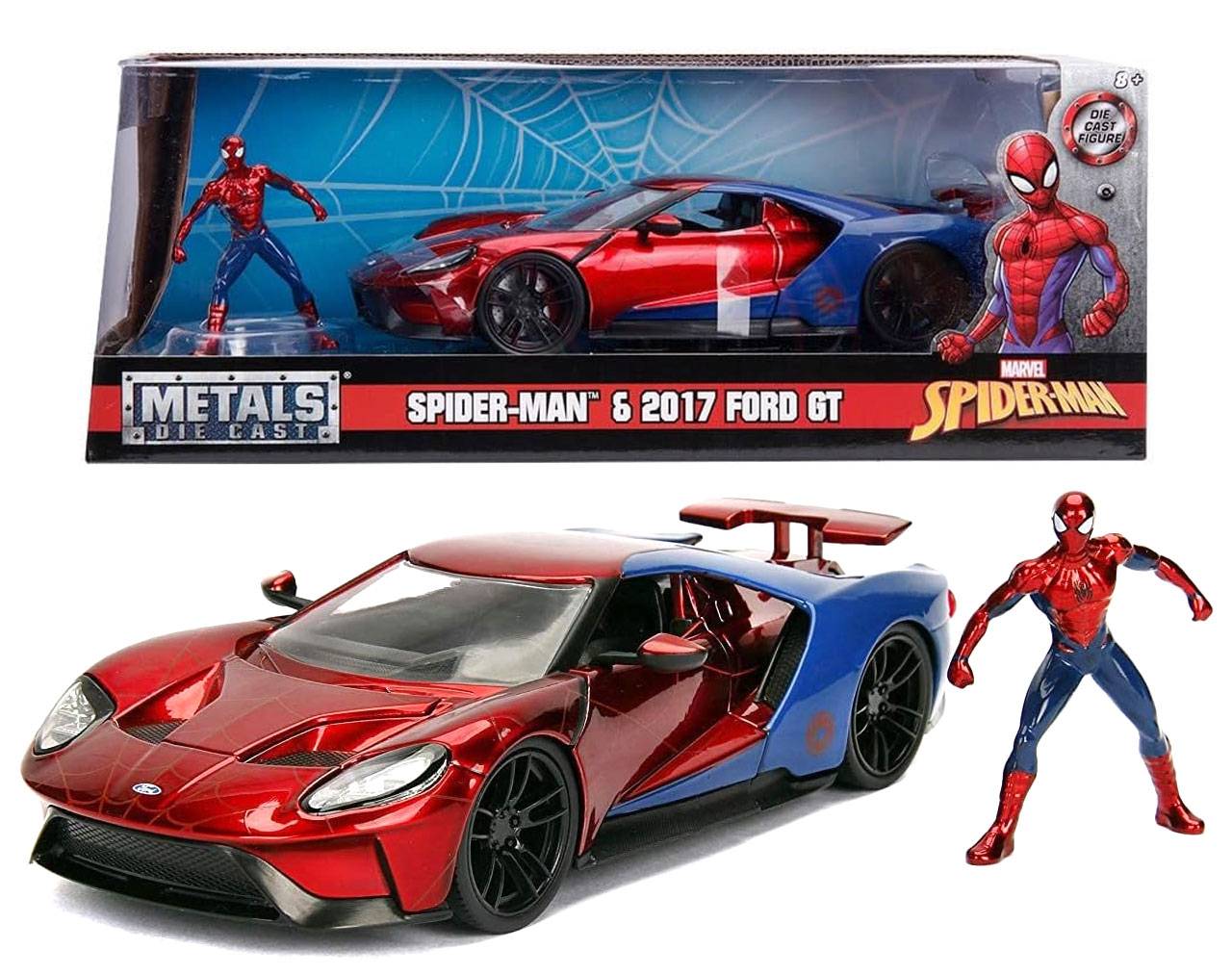 Spider-Man & 2017 Ford GT 1:24 - Marvel Spider-Man - Die-Cast Jada Toys