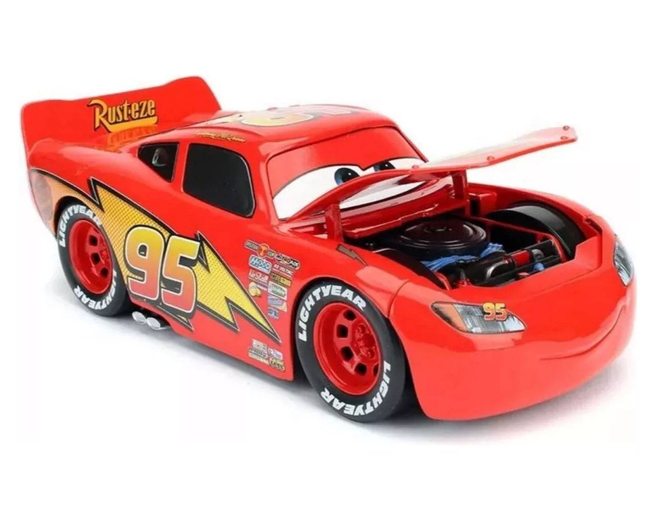 Lightning McQueen (Tire Rack Edition) Escala 1:24 - Disney Pixar Cars - Die-Cast Jada Toys