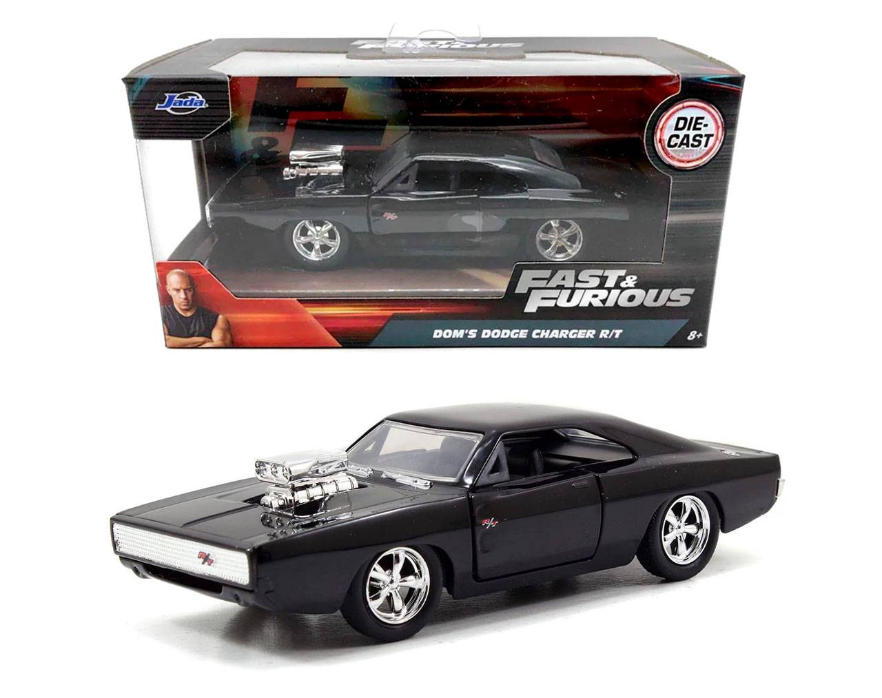 Dom's Dodge Charger RT (White Grill) Escala 1:32 - Fast and Furious - Die-Cast Jada Toys