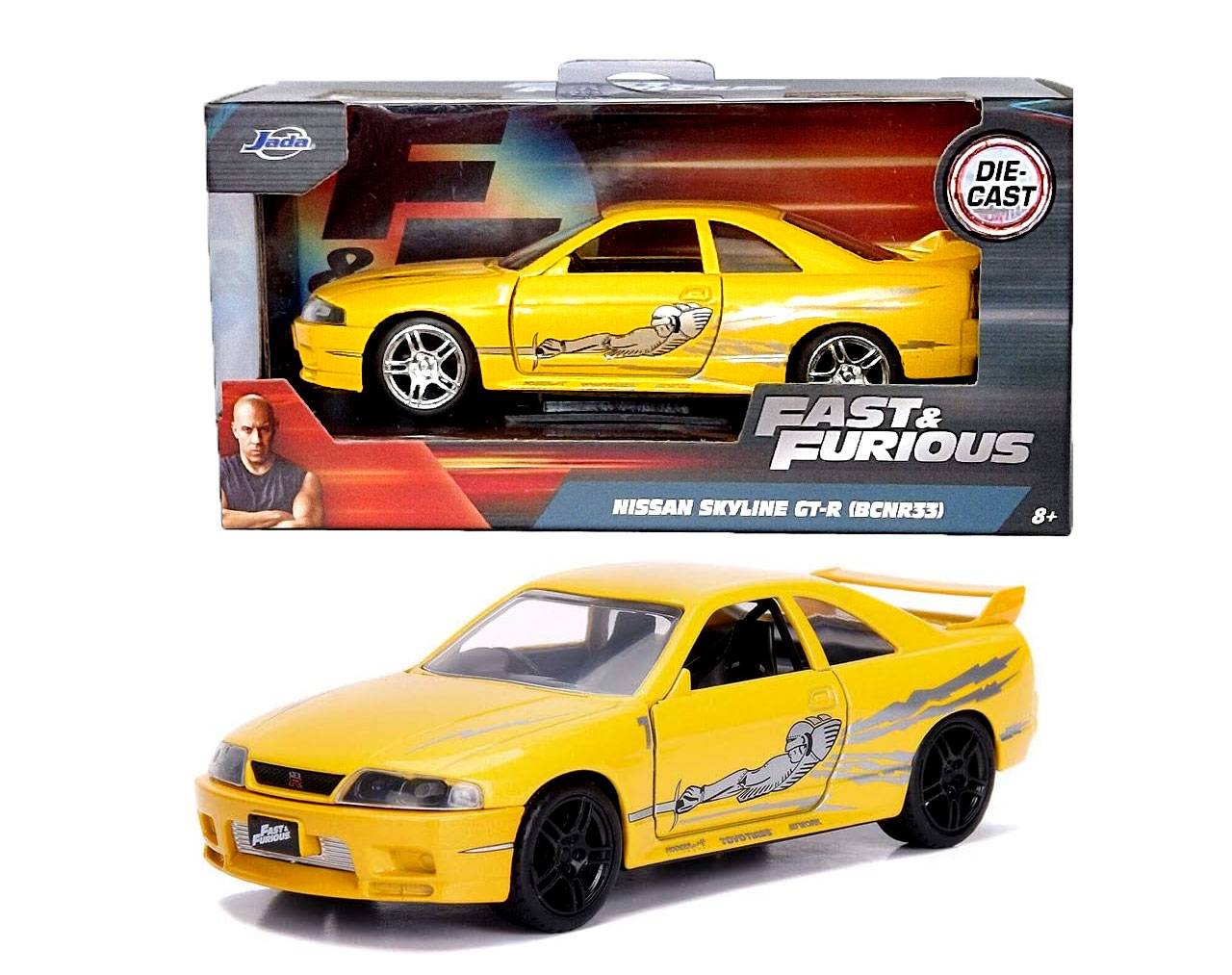 Nissan Skyline GT-R (BCNR33) Escala 1:32 - Fast and Furious - Die-Cast Jada Toys