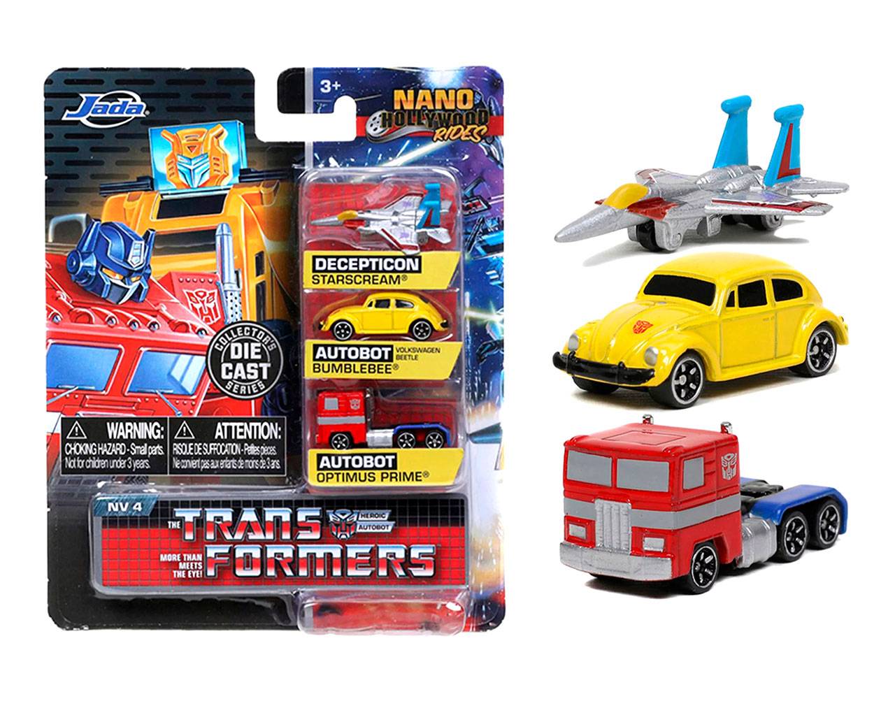 Transformers Classic (3 Pack) - Nano Hollywood Rides - Collector's Die-Cast Series Jada Toys