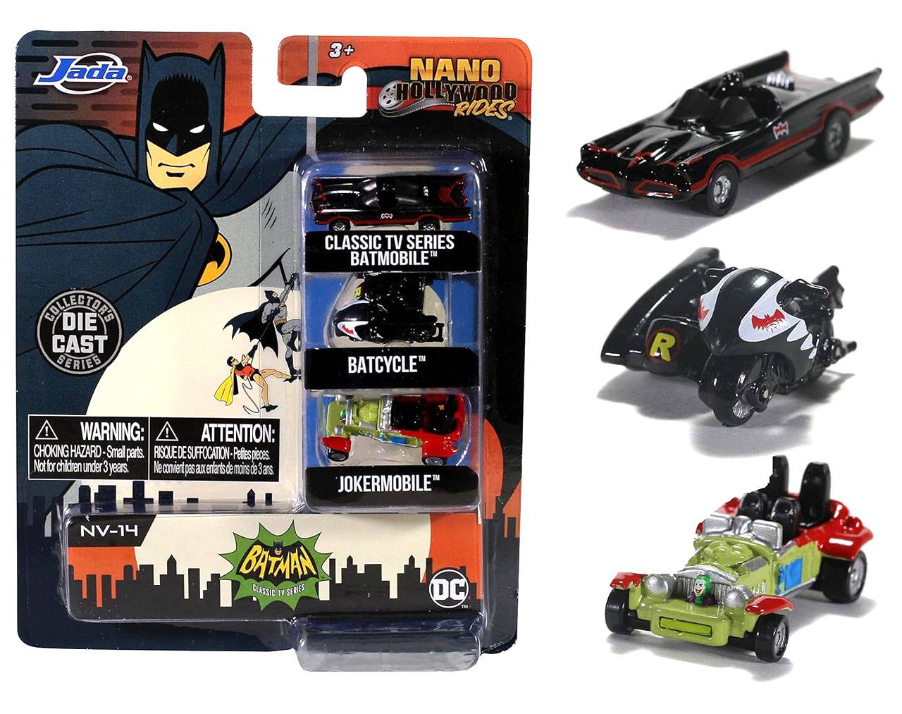 Batman Classic TV Series (3 Pack) - Nano Hollywood Rides - Collector's Die-Cast Series Jada Toys