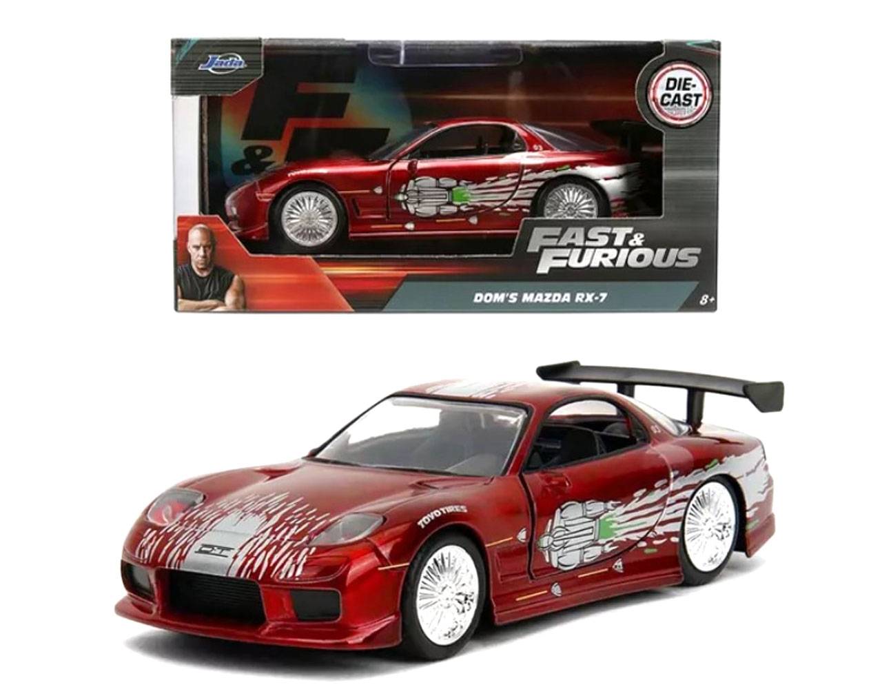 Dom's Mazda (Metallic) RX-7 Escala 1:32 - Fast and Furious - Die-Cast Jada Toys