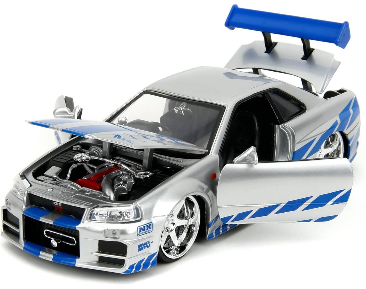 Brian's Nissan Skyline GT-R (R34) Escala 1:24 - Fast and Furious - Die-cast Jada Toys