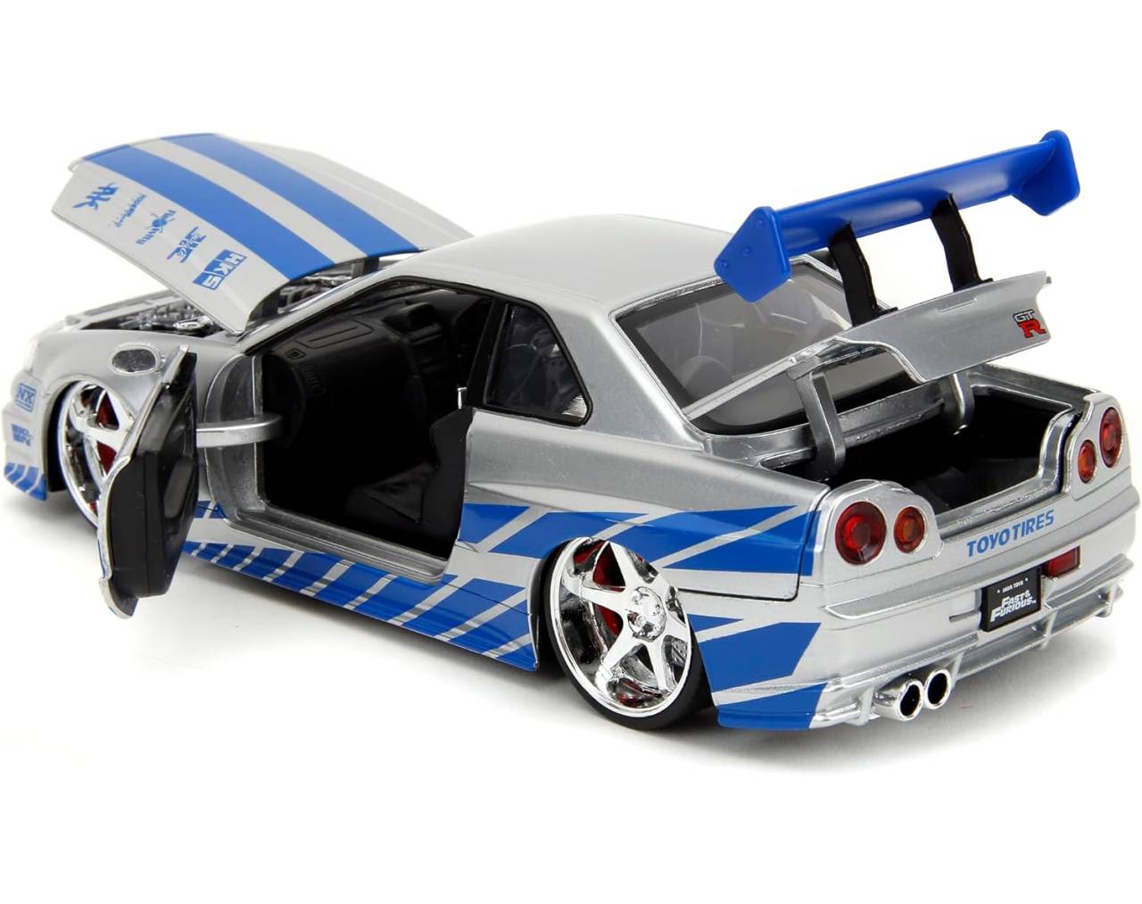 Brian's Nissan Skyline GT-R (R34) Escala 1:24 - Fast and Furious - Die-cast Jada Toys