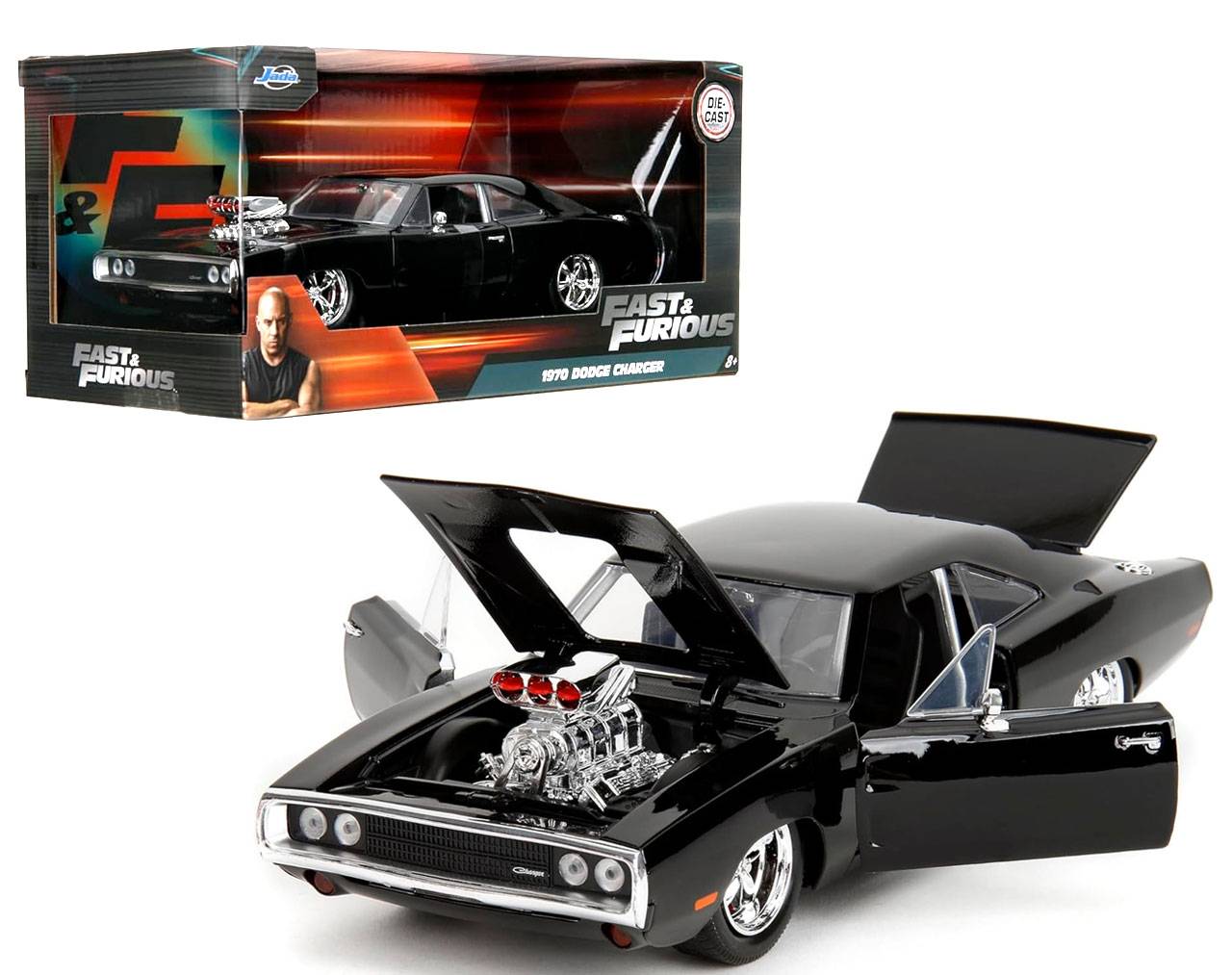 1970 Dodge Charger Escala 1:24 - Fast and Furious - Die-cast Jada Toys