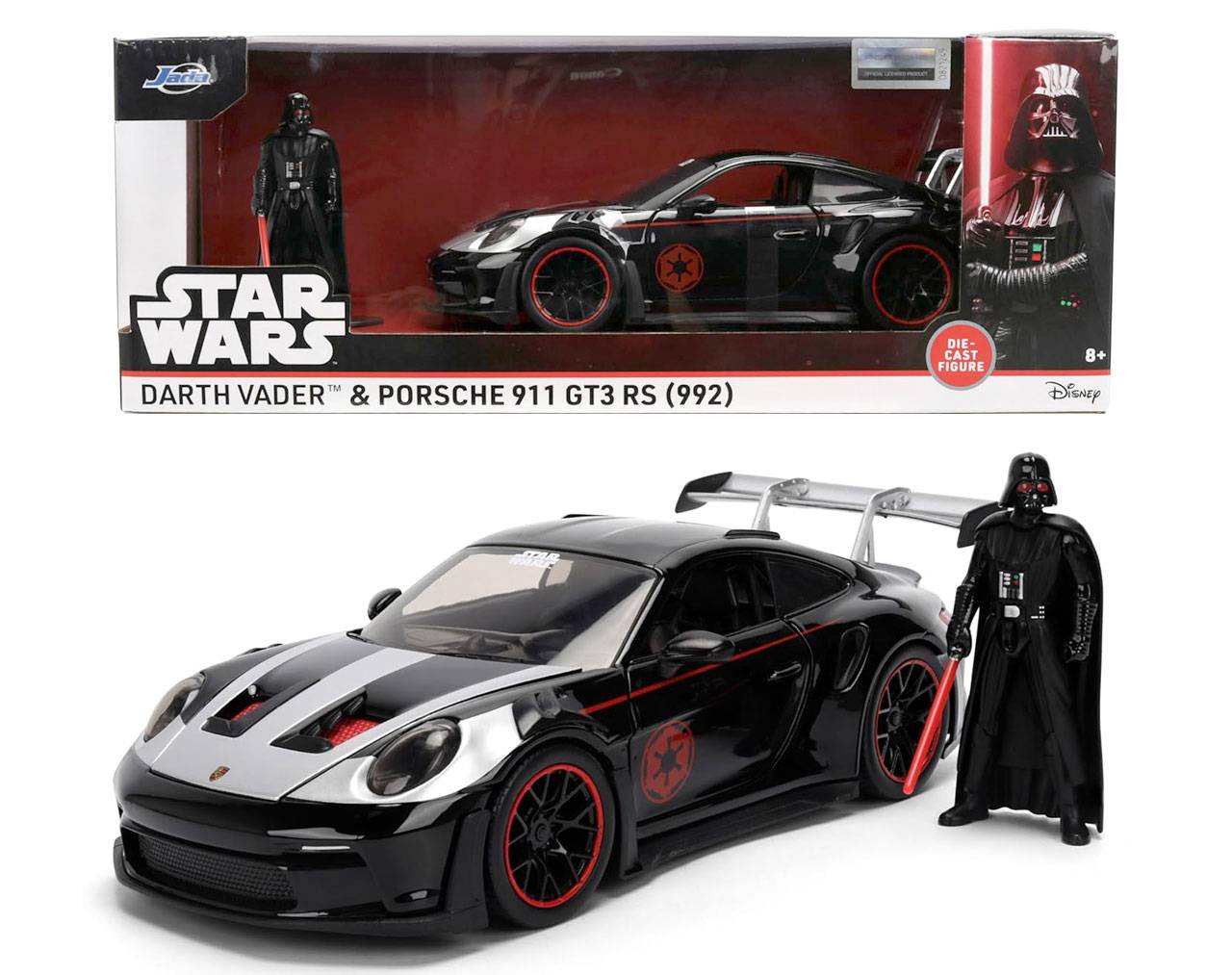 Darth Vader & Porsche 911 GT3 RS (992) Escala 1:24 - Star Wars - Die-Cast Jada Toys