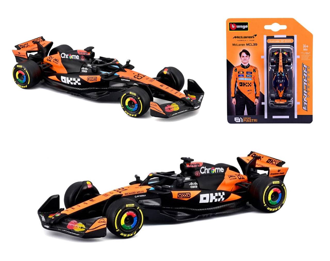 McLaren MCL39 81 Oscar Piastri (2025) Escala 1:64 - Formula Racing - Die-Cast Burago