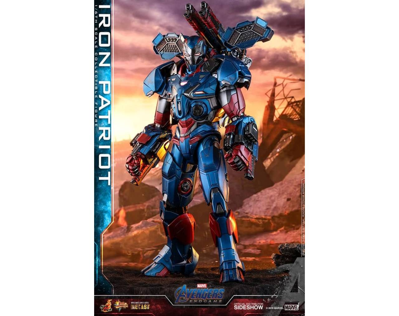 Iron Patriot (Escala 1:6) - Movie Masterpiece DIECAST Avengers: End Game Hot Toys 