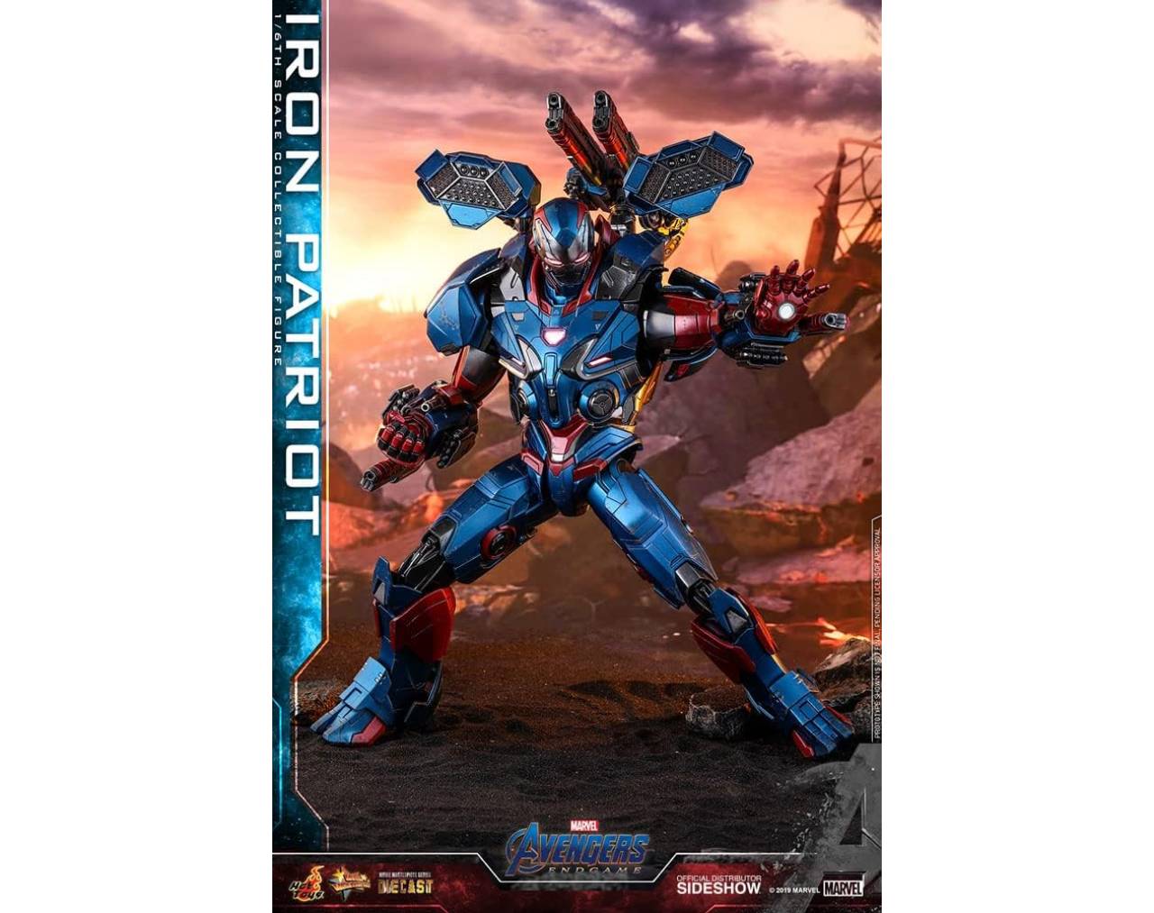 Iron Patriot (Escala 1:6) - Movie Masterpiece DIECAST Avengers: End Game Hot Toys 