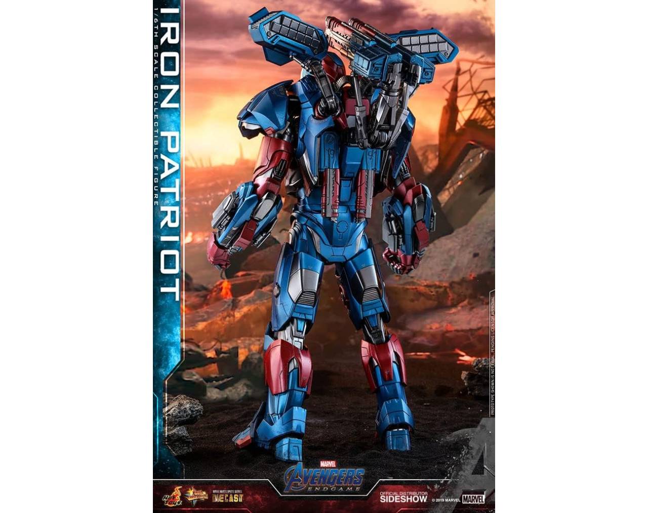 Iron Patriot (Escala 1:6) - Movie Masterpiece DIECAST Avengers: End Game Hot Toys 