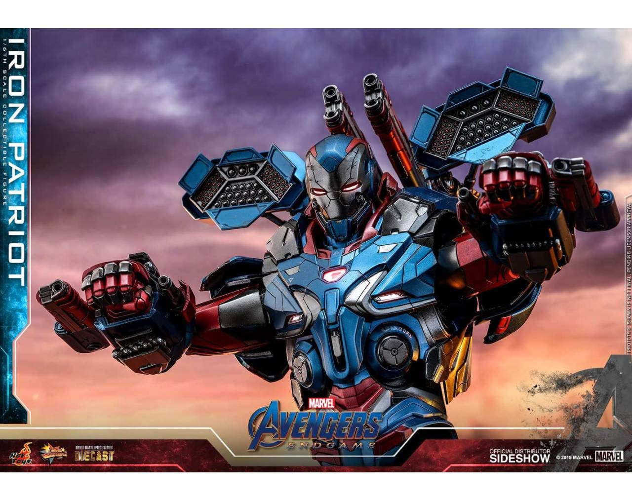 Iron Patriot (Escala 1:6) - Movie Masterpiece DIECAST Avengers: End Game Hot Toys 