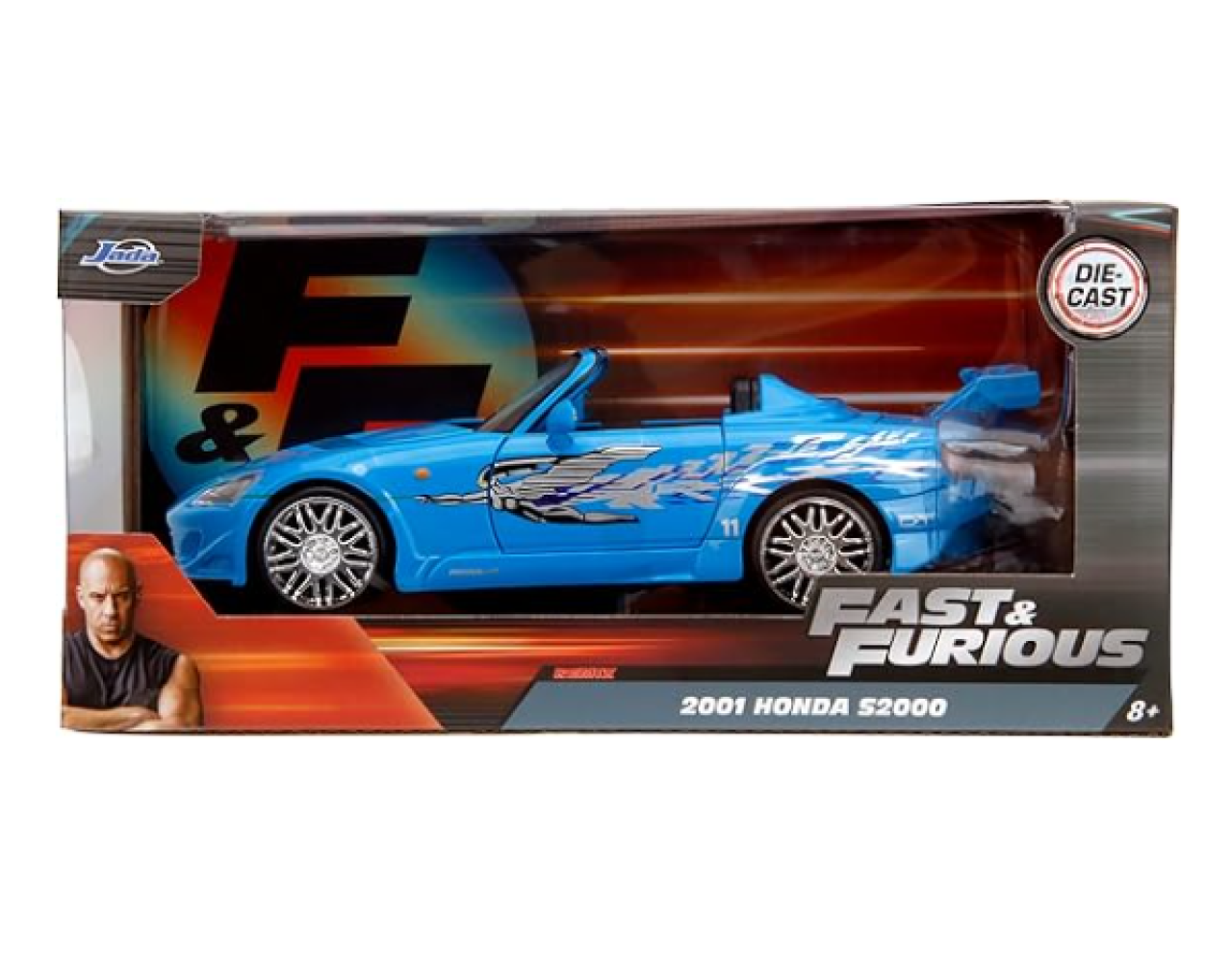 2001 Honda S2000 (Blue) - Escala 1:32 - Fast and Furious - Die-Cast Jada Toys