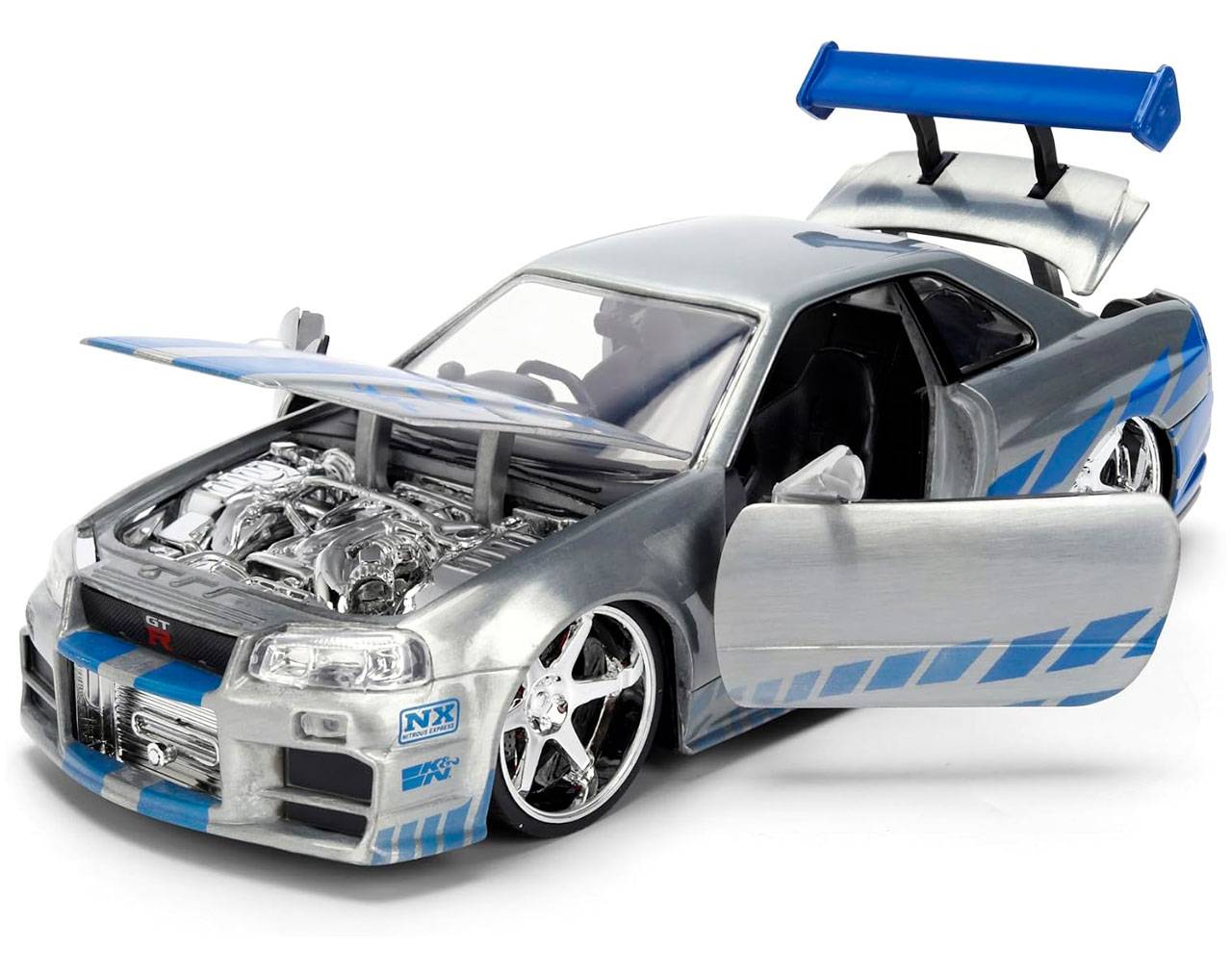Brian's Nissan Skyline GT-R (R34) Escala 1:24 - 25 Years of Fast and Furious - Die-Cast Jada Toys
