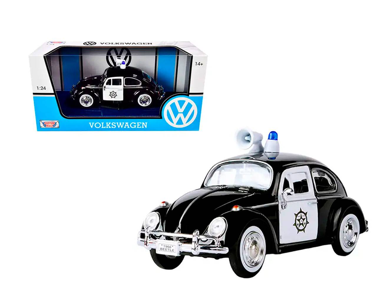 Volkswagen Beetle Police (1966) Escala 1:24 - Die-Cast MotorMax