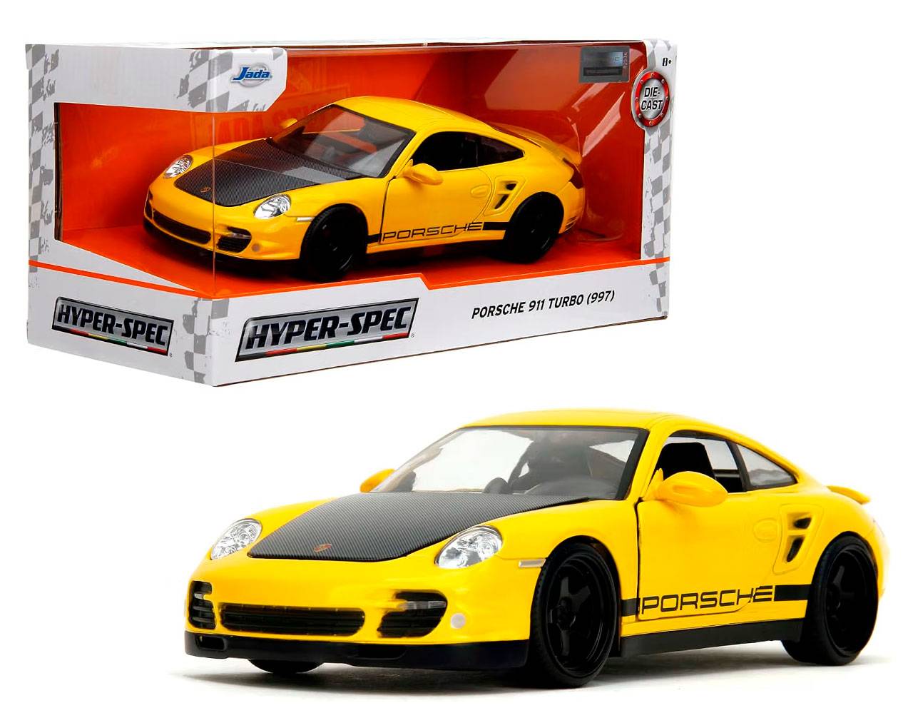 Porsche 911 Turbo (Yellow/Black) - Hyper-Spec Series Jada Toys