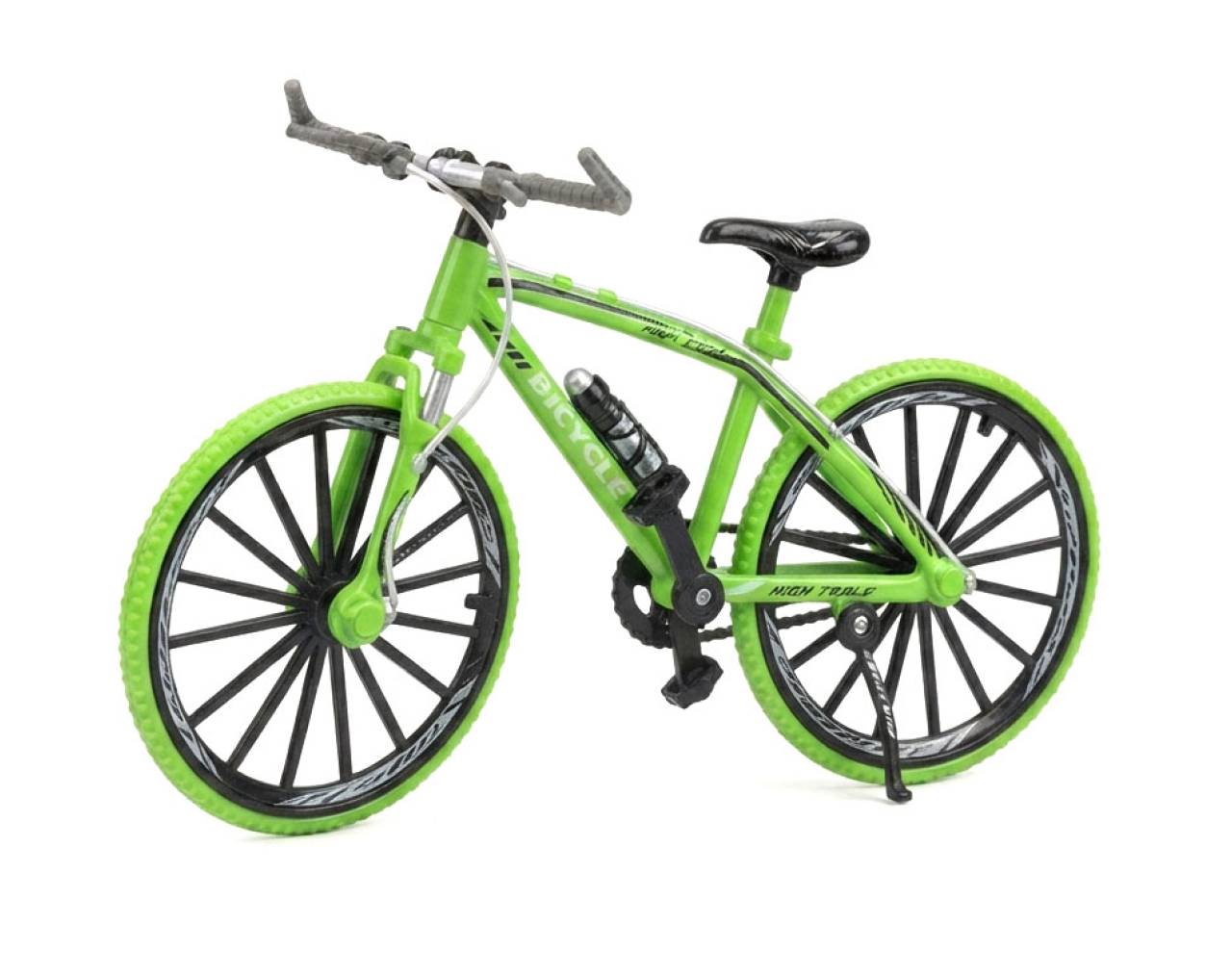 Bicycle with Spoked Wheels (Green) Escala 1:8 - Bike Die-Cast Mountain Metal Bike