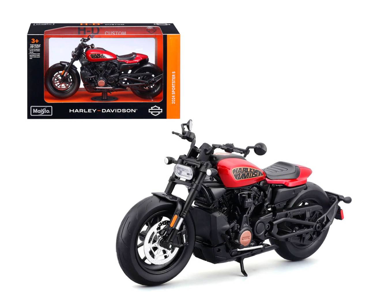 Motocicleta Harley-Davidson Custom 2024 Sporter S (Escala 1:12) - Die-Cast Maisto
