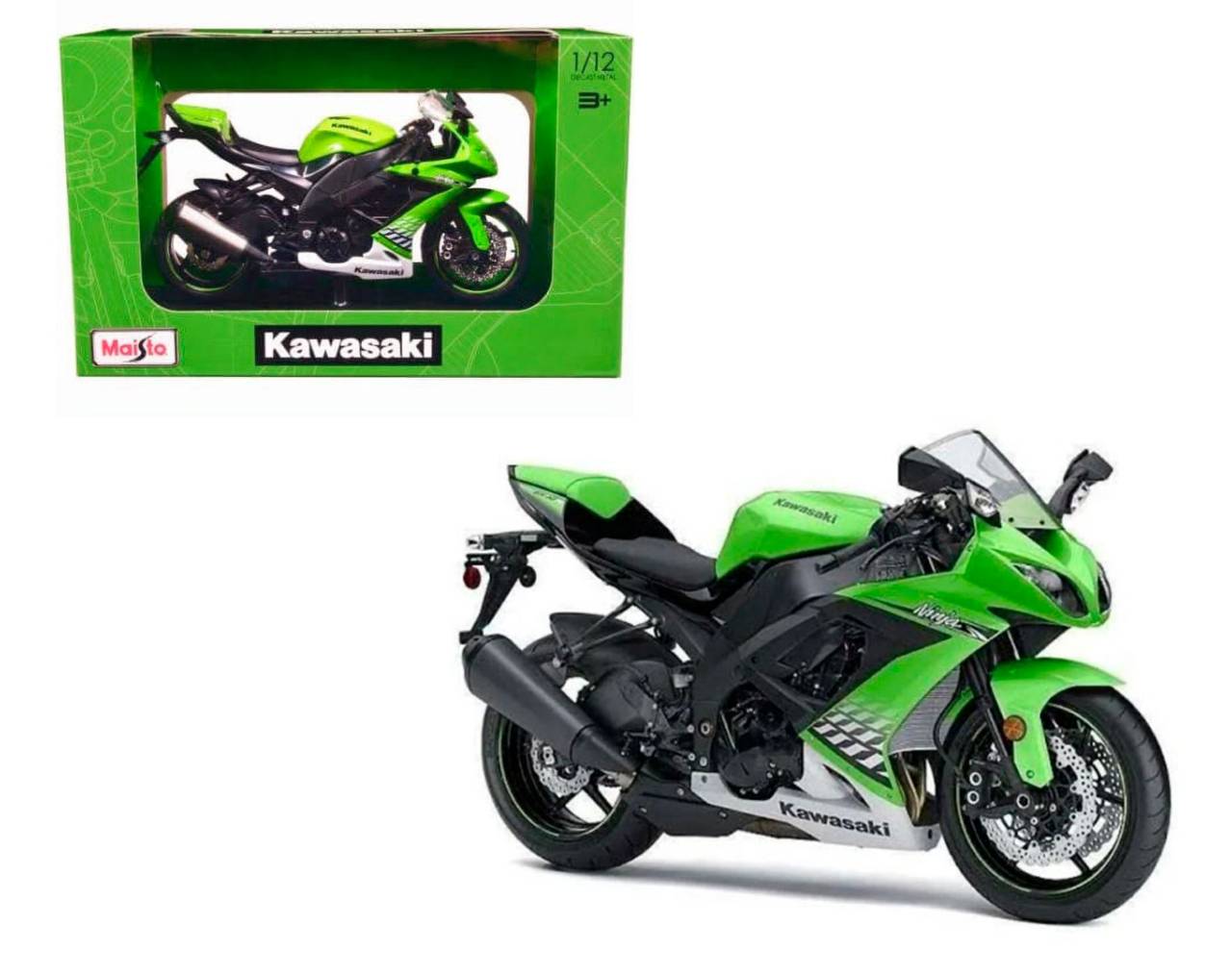 Motocicleta Kawasaki Ninja ZX-10R (Escala 1:12) - Die-Cast Maisto