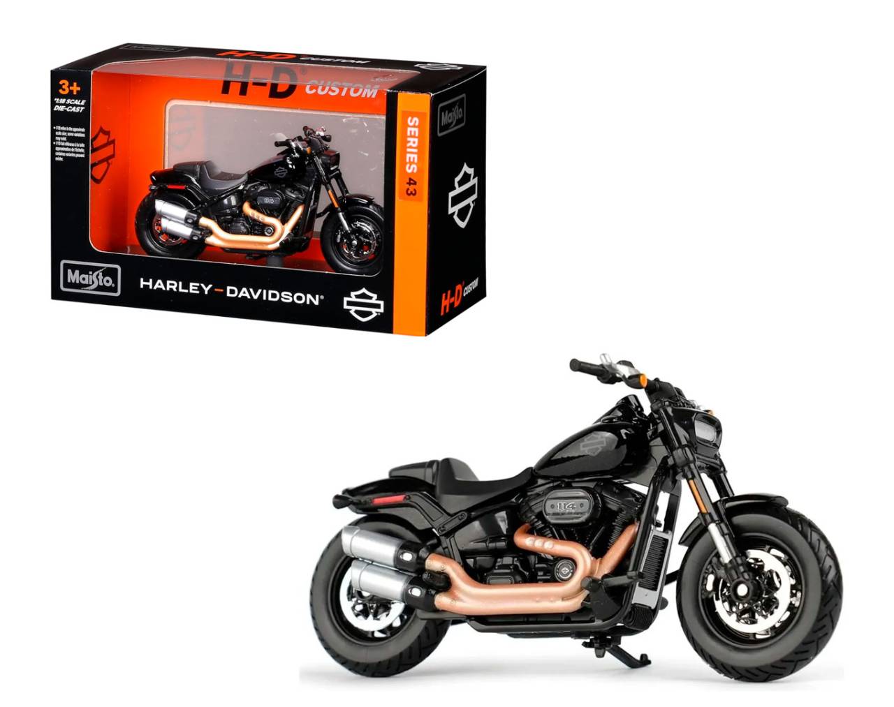 Motocicleta Harley Davidson 2022 Fat Bob 114 (Escala 1:18) - Die-Cast Maisto