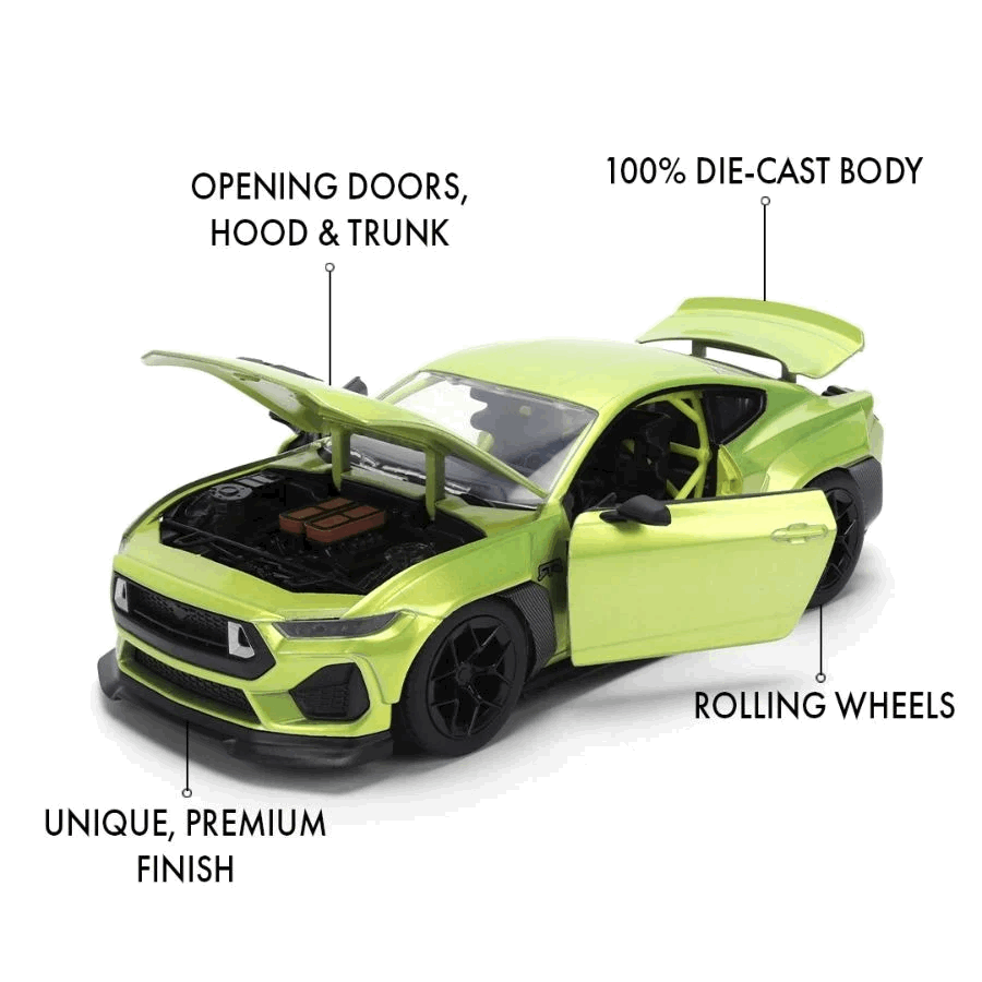 2025 Ford Mustang RTR SPEC 5-D (Lime Green) Escala 1:24 - Pink Slips - Die-Cast Jada Toys