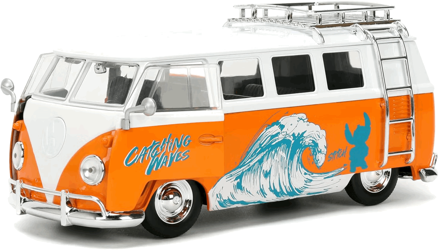 Stitch & 1961 Volkswagen Bus Escala 1:24 - Disney Stitch - Die-Cast Jada Toys