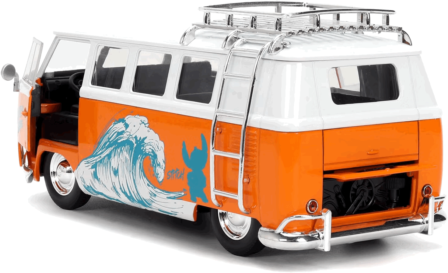 Stitch & 1961 Volkswagen Bus Escala 1:24 - Disney Stitch - Die-Cast Jada Toys