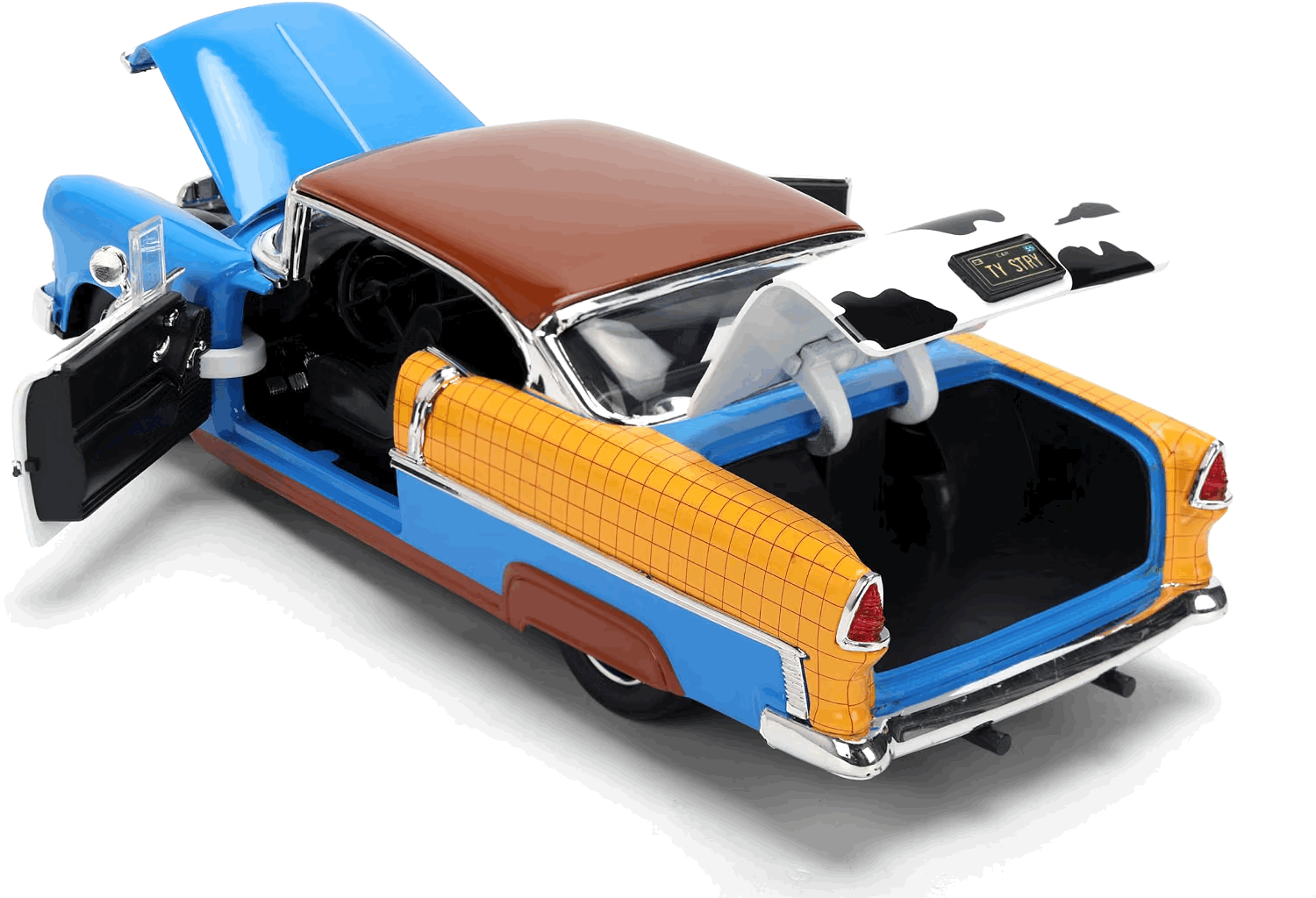 Woody & 1955 Chevrolet Bel Air Escala 1:24 - Disney Pixar Toy Story - Die-Cast Jada Toys