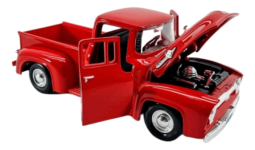 1956 Ford F-100 PickUp (RED) (Escala 1:24) - Timeless Legends - Die-Cast Motor Max