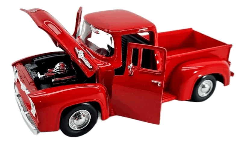 1956 Ford F-100 PickUp (RED) (Escala 1:24) - Timeless Legends - Die-Cast Motor Max