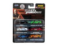 Fast and Furious (6 Pack-D) - Nano Hollywood Rides #85235 - Collector's Die-Cast Series Jada Toys