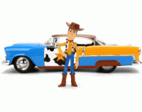 Woody & 1955 Chevrolet Bel Air Escala 1:24 - Disney Pixar Toy Story - Die-Cast Jada Toys