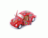Volkswagen Beetle Red Hippie Surf (1967) Escala 1:24 - Die-Cast KiNSMART