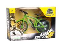 Bicycle with Solid Patterned Wheels (Green) Escala 1:8 - Bike Die-Cast Mountain Metal Bike