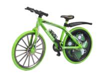 Bicycle with Solid Patterned Wheels (Green) Escala 1:8 - Bike Die-Cast Mountain Metal Bike