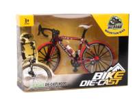 Bicycle with Patterned Frame (Red) Escala 1:8 - Bike Die-Cast Mountain Metal Bike