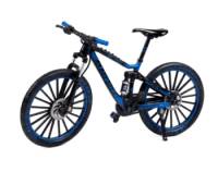 Bicycle Black & Blue with Custom Spoked Wheels Escala 1:8 - Bike Die-Cast Mountain Metal Bike