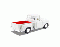 1955 Chevy 3100 Stepside (WHite & Red) (Escala 1:24) - Timeless Legends - Die-Cast Motor Max